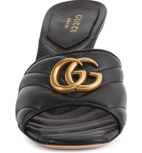 gg quilted slide sandal gucci|authentic gucci slides.